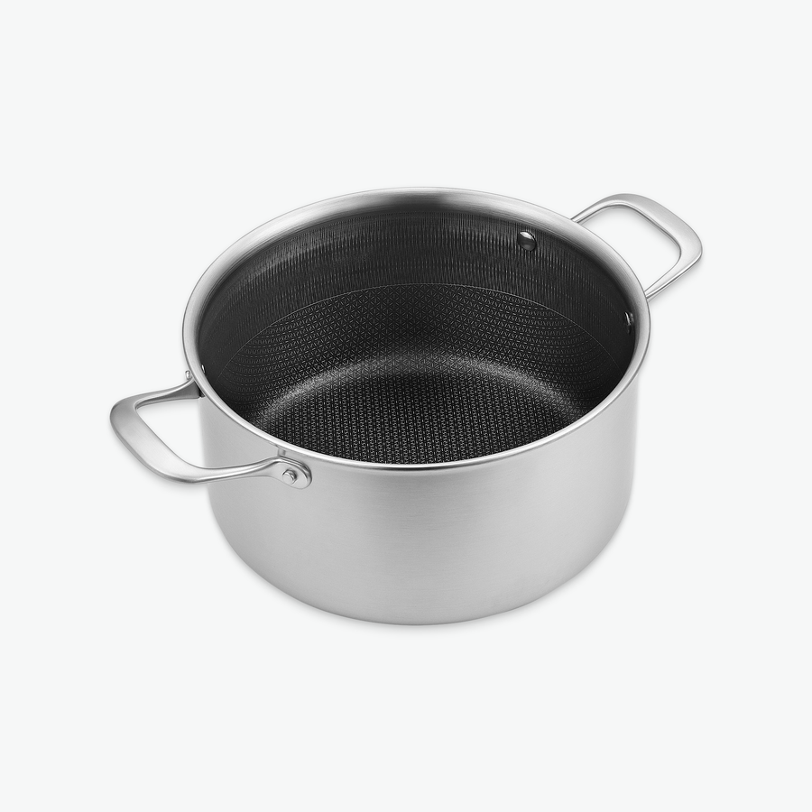 Kochtopf aus 3-Ply Hybrid, 5,6 l, schräg von vorn