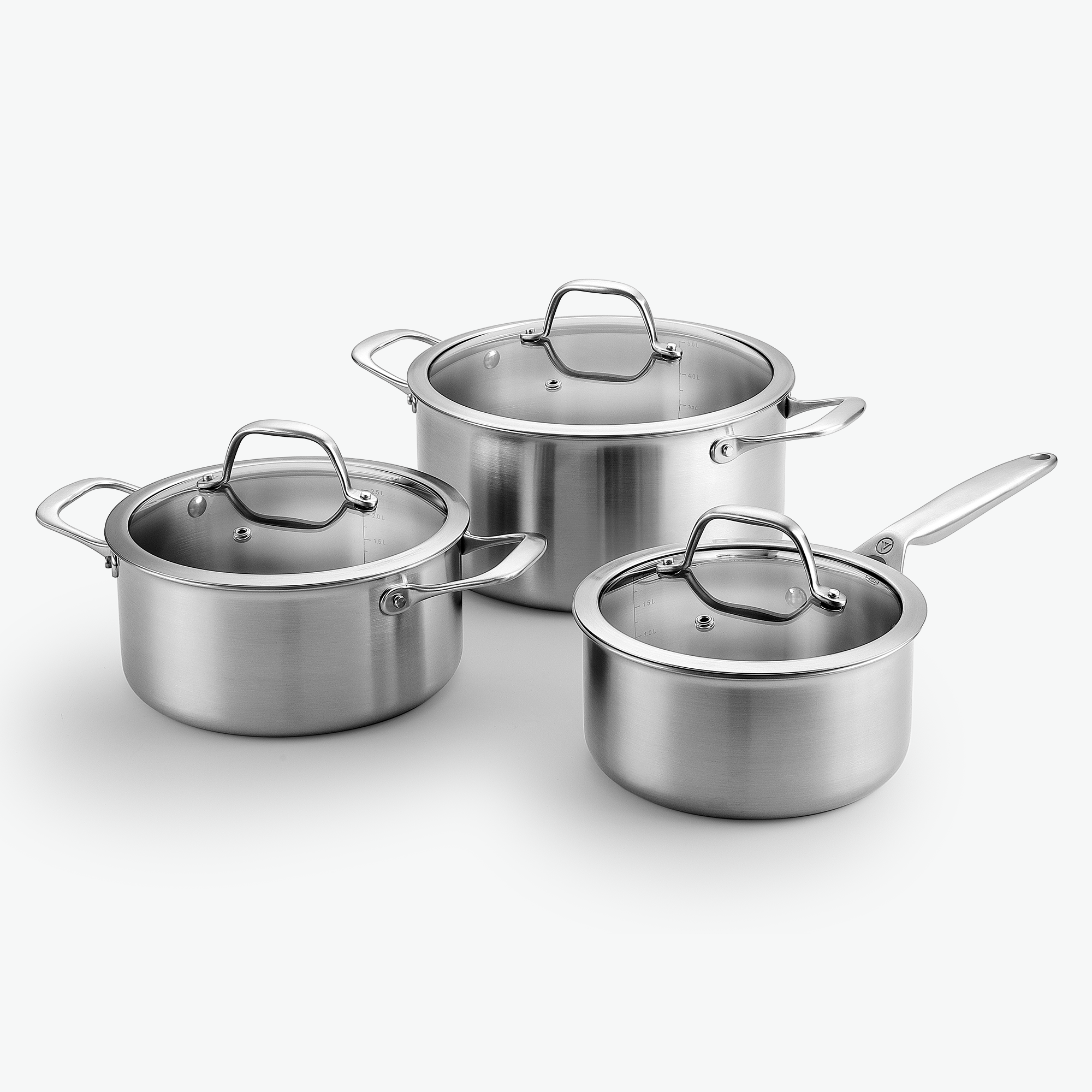 #Gryde Trio Sæt - 3 dele, #Låg_Glas