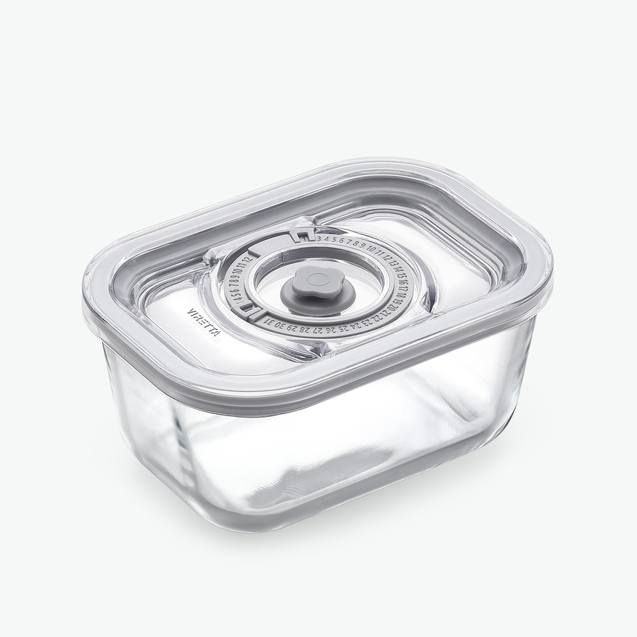 Vakuumbehälter aus Glas, 500 ml, mit Deckel, schräg von vorn