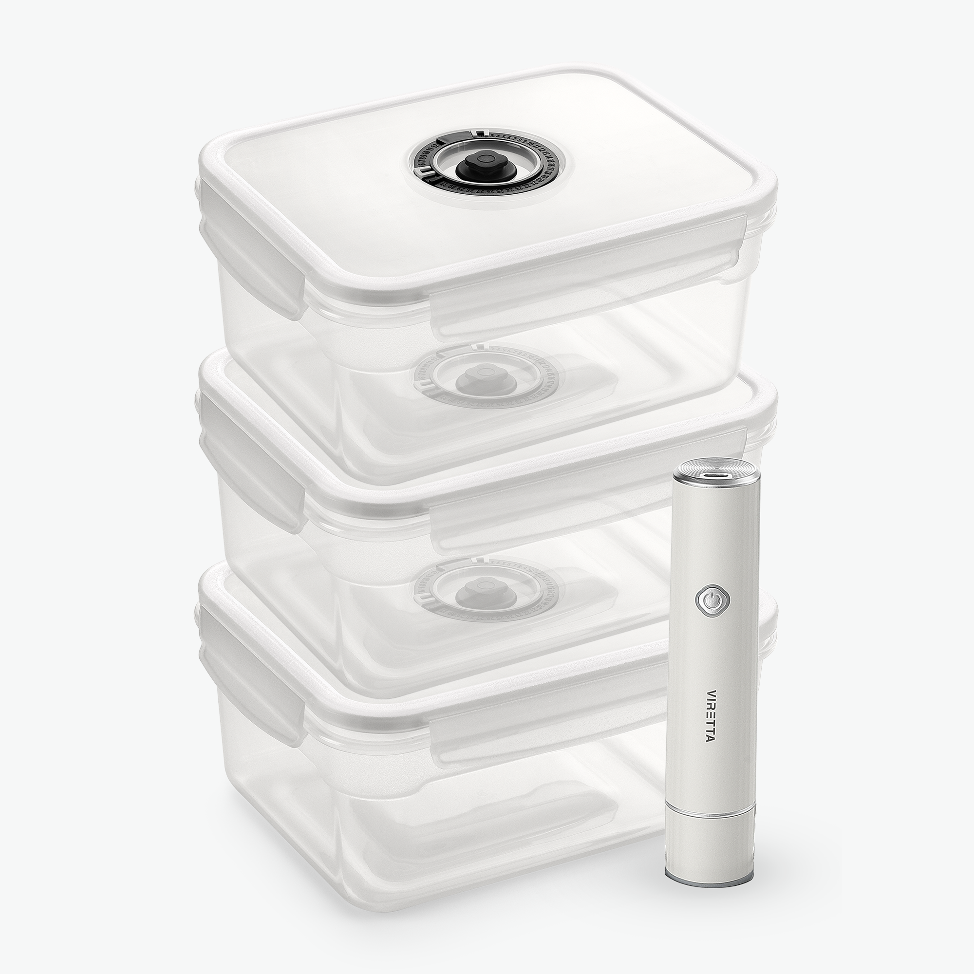Vakuumbehälter aus Kunststoff – Trio-Set (3er-Pack)