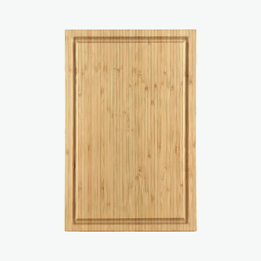 Schneidebrett aus Bambus mit Saftrille, mittel (38 × 25 cm), von oben