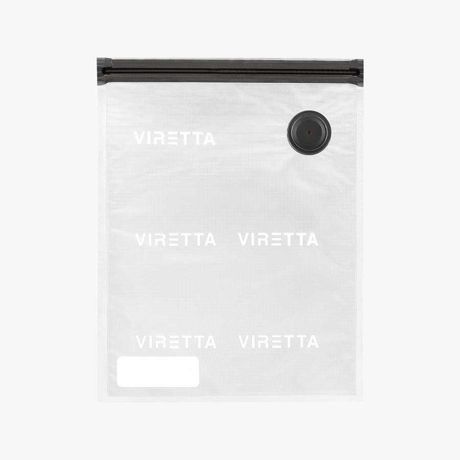 Mittelgroßer Vakuumbeutel, 26 × 34 cm, mit Zip-Verschluss und Ventil, von vorn