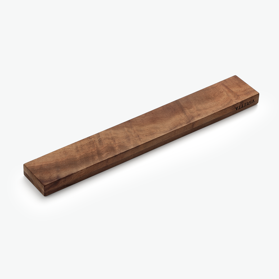 Messermagnet aus Walnuss, 40 cm, schräg von oben