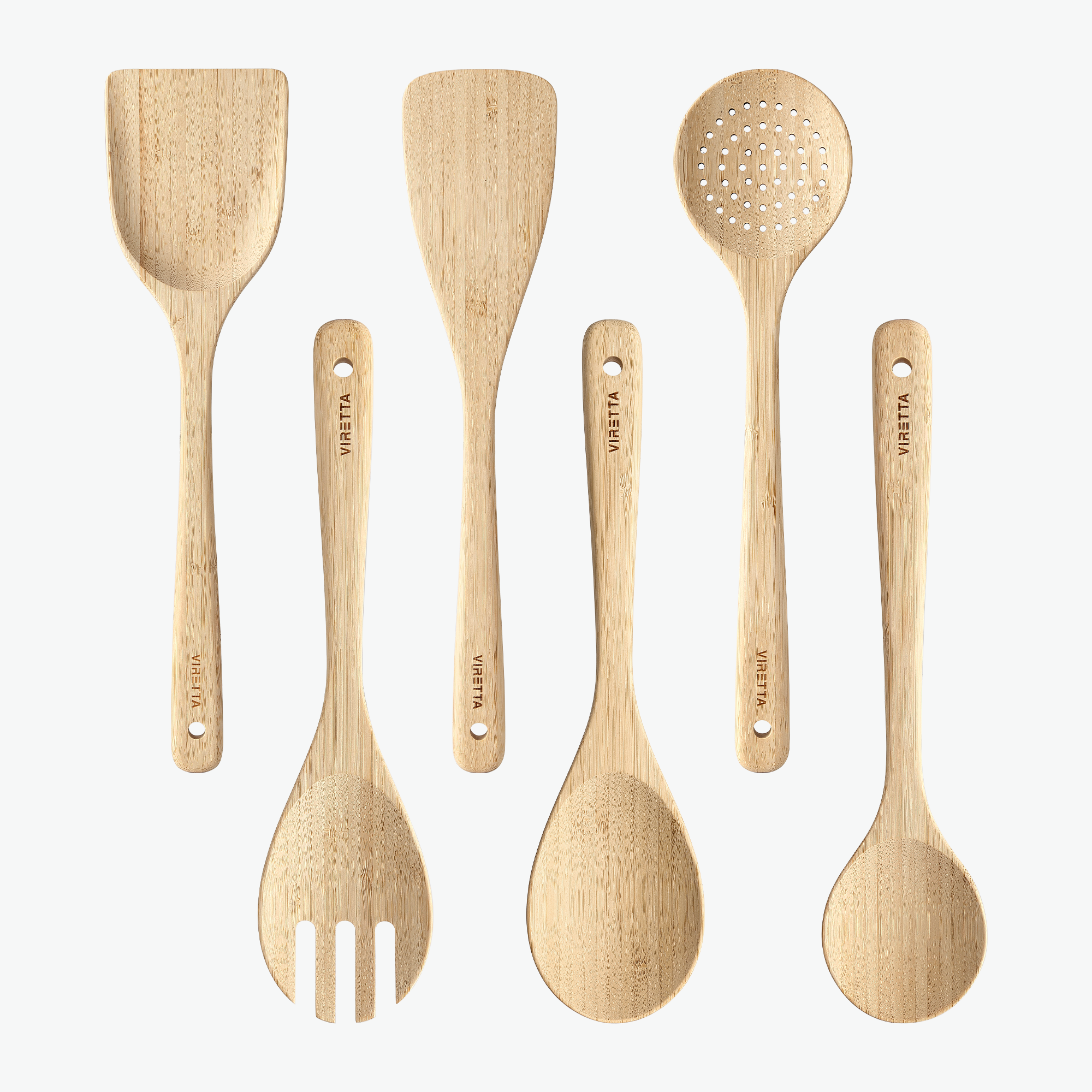 Küchenhelfer-Set aus Bambus – 6-teilig