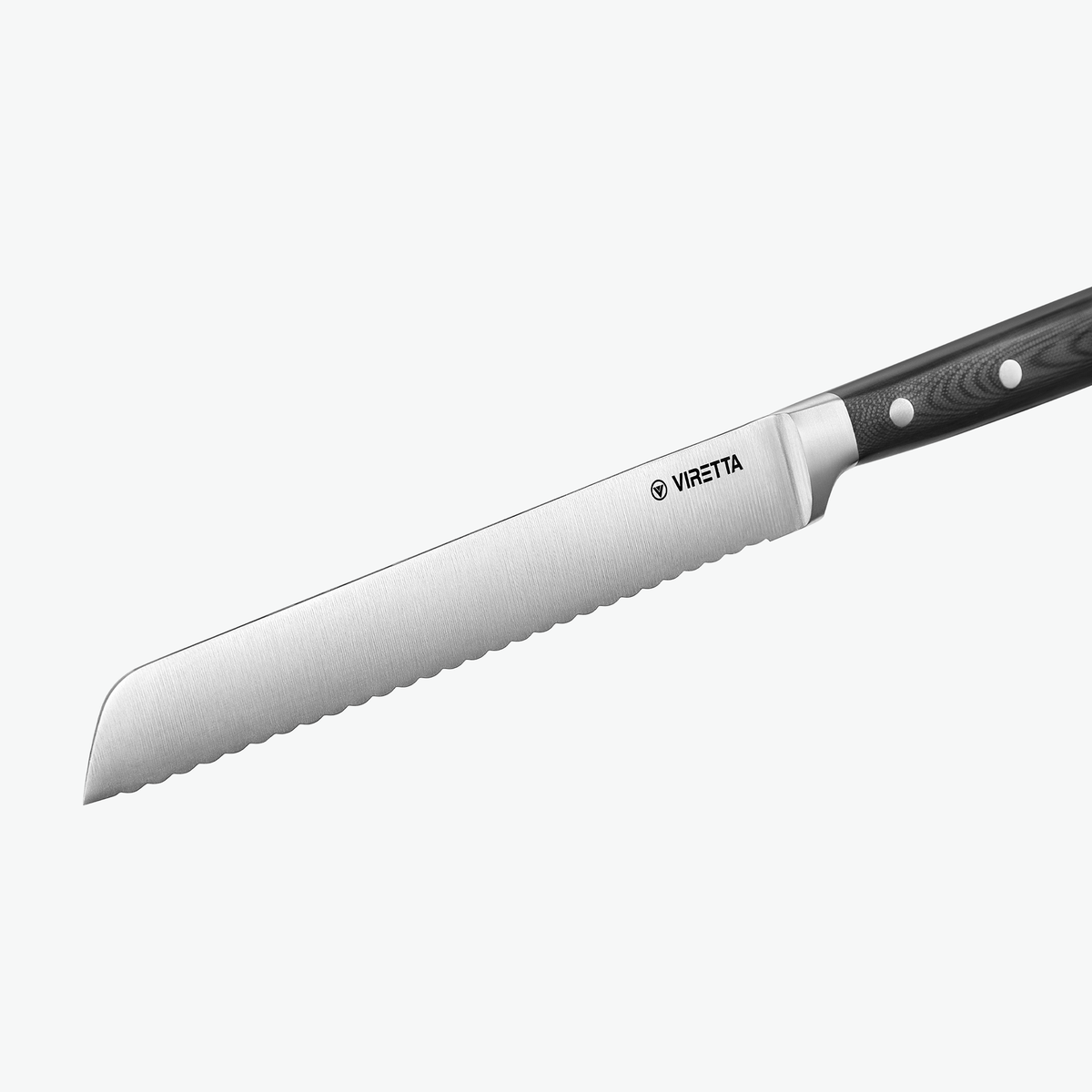 Wellenschliffklinge des Classic Brotmessers, Schrägansicht
