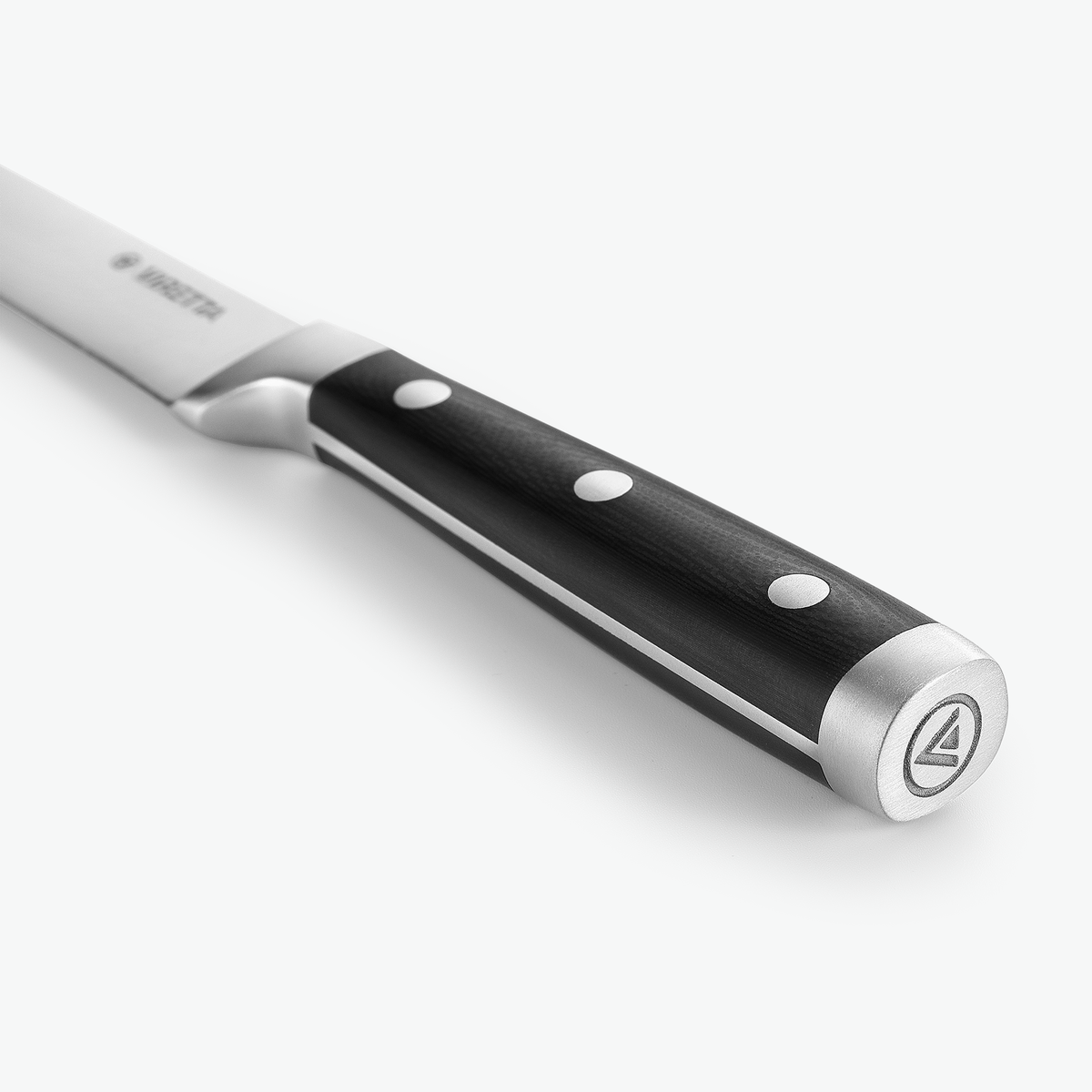 Endkappe und G-10-Griff des Classic Universalmessers, Nahaufnahme