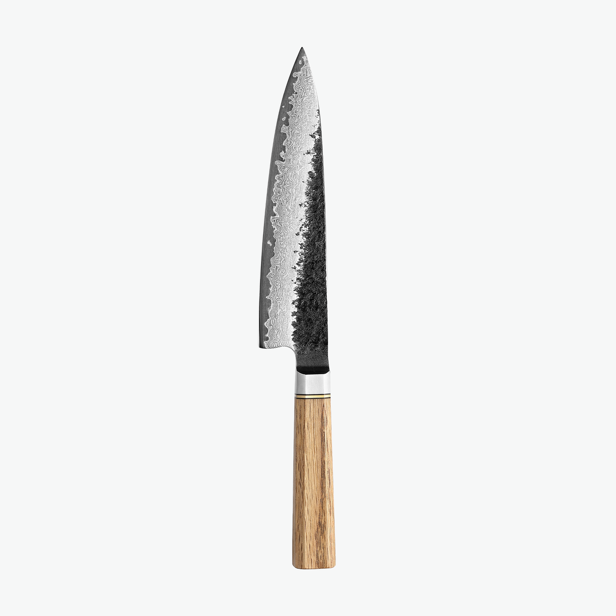 Rückseite des Shōjin Kashi Kochmessers mit Eichengriff