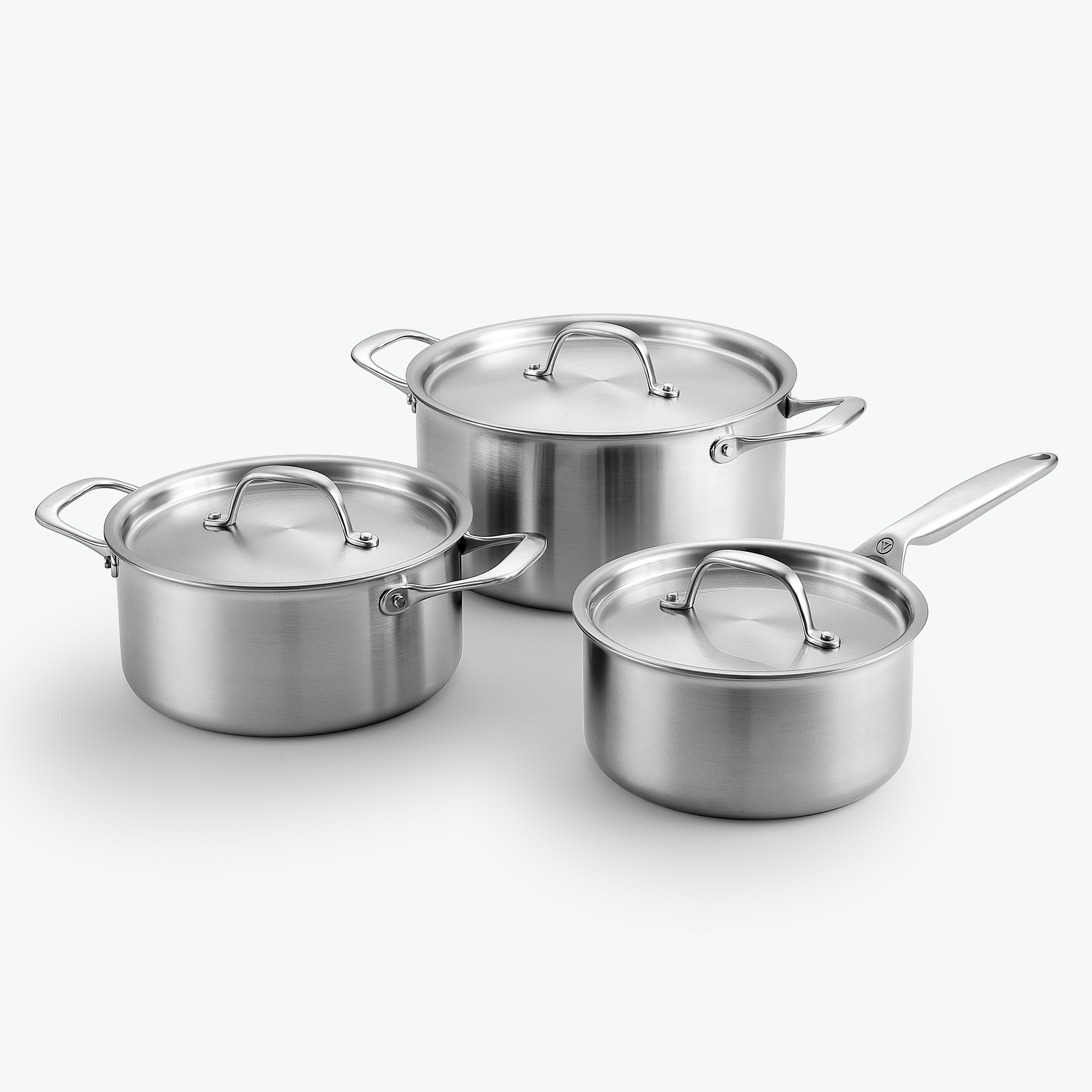 #Gryde Trio Sæt - 3 dele, #Låg_Rustfrit stål