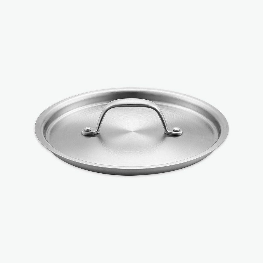 Edelstahldeckel für die 3-Ply-Serie, Ø20 cm, schräg von vorn