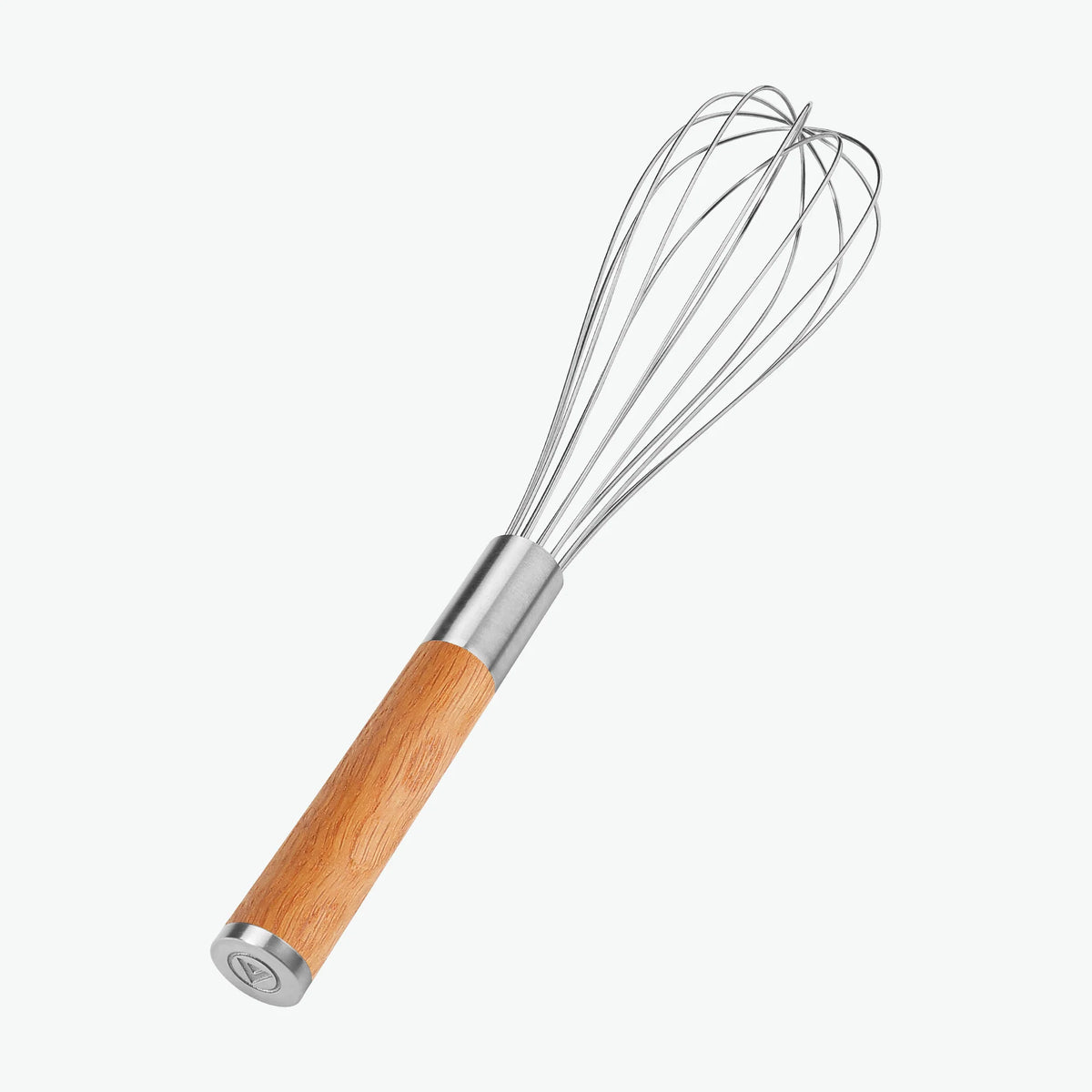 31 cm langer Schneebesen mit Griff aus Eiche, Schrägansicht