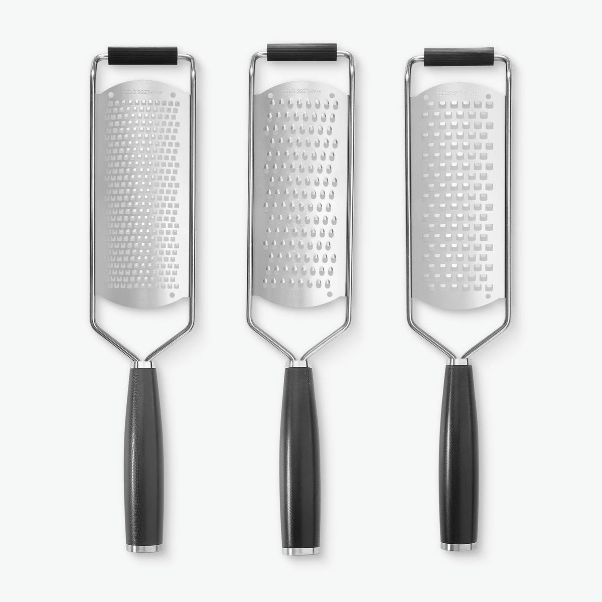 Dreiteiliges Reiben-Set mit Griffen aus G-10 – fein, mittel und grob