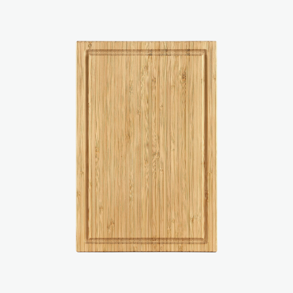 Schneidebrett aus Bambus mit Saftrille, klein (30 × 20 cm), von oben